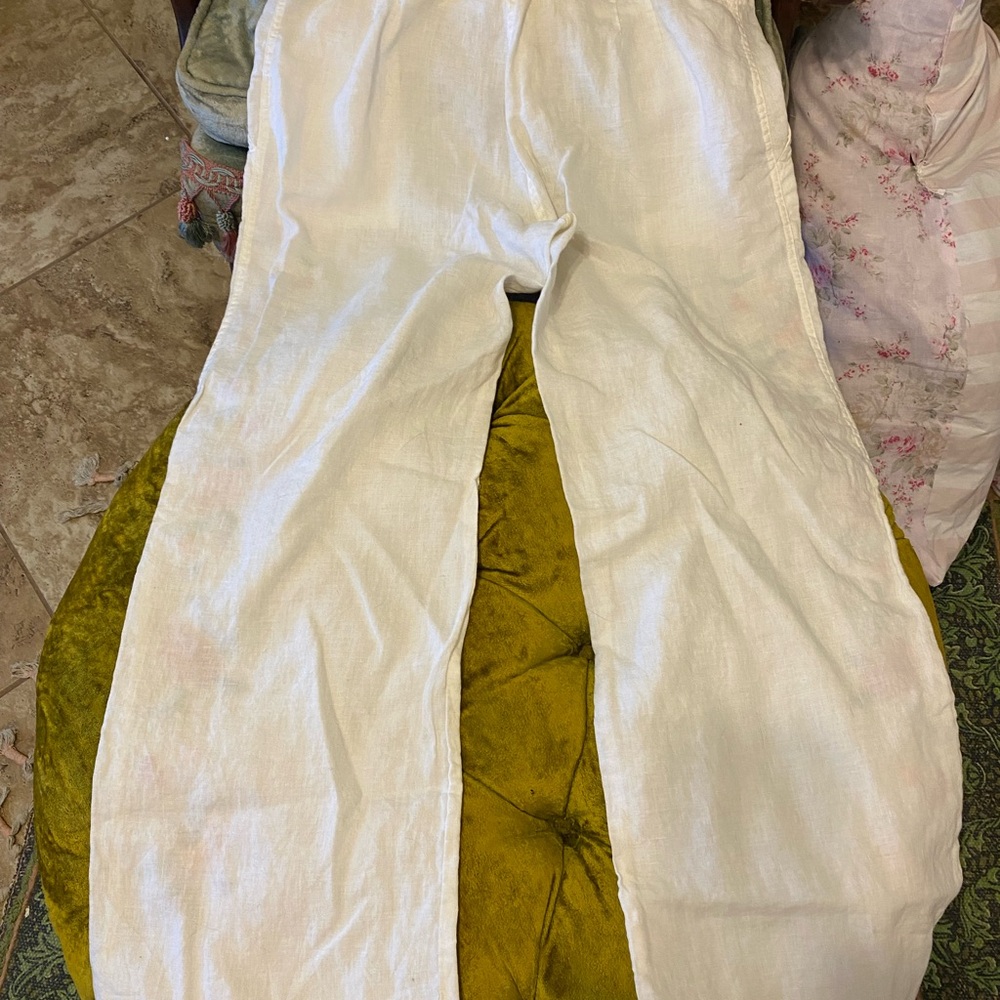 Johnny Was White Drawstring Pants - Picture 3 of 6